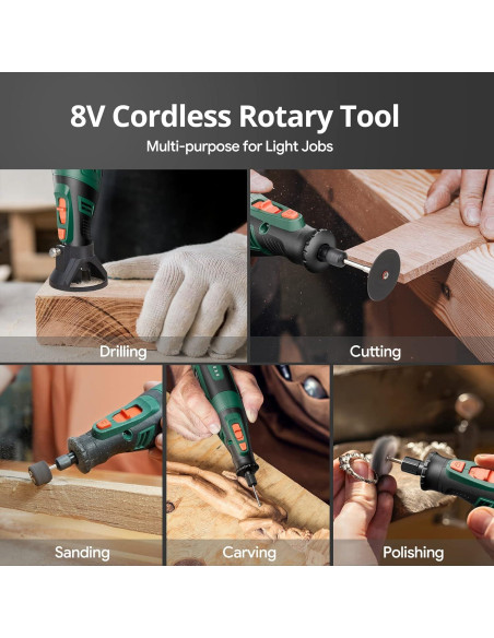 Herramienta Rotativa Inalámbrica DEPSTECH DC08 8V 127 Accesorios
