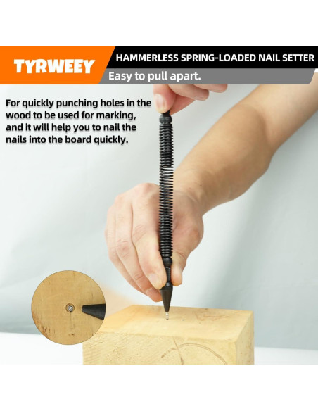 Juego de 5 Martillos y Punzones TYRWEEY para Clavos