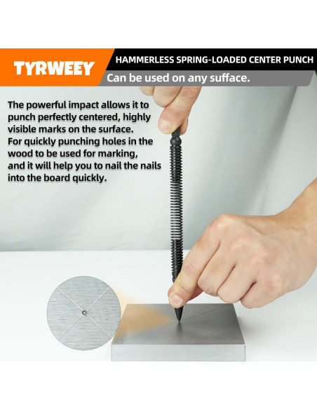 Juego de 5 Martillos y Punzones TYRWEEY para Clavos