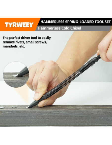 Juego de 5 Martillos y Punzones TYRWEEY para Clavos