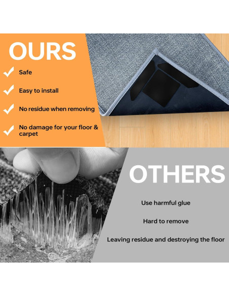 Agarradores de Alfombra Antideslizantes Reutilizables 12 Pcs