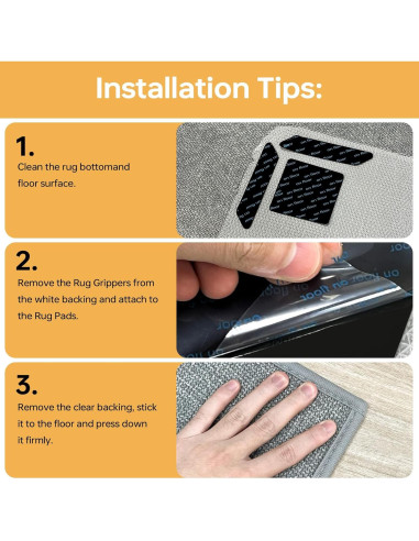 Agarradores de Alfombra Antideslizantes Reutilizables 12 Pcs