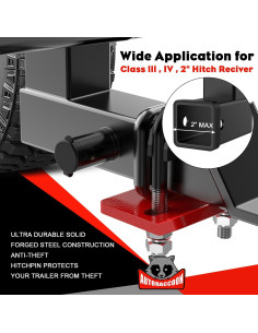 Cerradura de Enganche de Remolque AUTORACCOON 1.59 cm Antirrobo 2