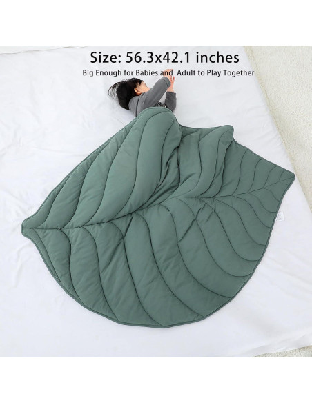 Alfombra de Algodón Letalong Hoja Verde 143x107 cm Lavable