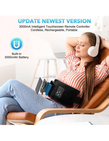 Cinturón Terapia Luz Roja GMOWNW Inalámbrico 660nm 850nm