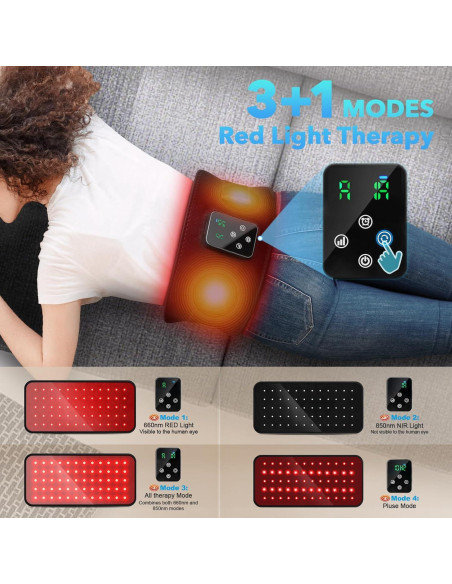 Cinturón Terapia Luz Roja GMOWNW Inalámbrico 660nm 850nm Cinturón Terapia Luz Roja GMOWNW Inalámbrico 660nm 850nm
