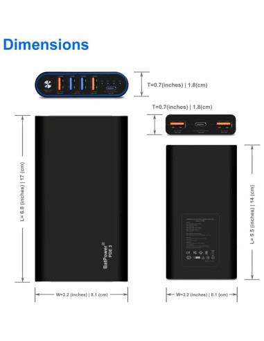 BatPower 98Wh Banco de Energía USB-C 120W Cargador Portátil