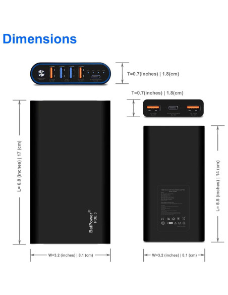 BatPower 98Wh Banco de Energía USB-C 120W Cargador Portátil