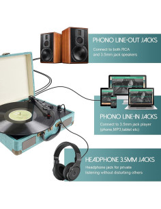 Reproductor de Vinilo Nimizo M433-DE Bluetooth 3 Velocidades 2