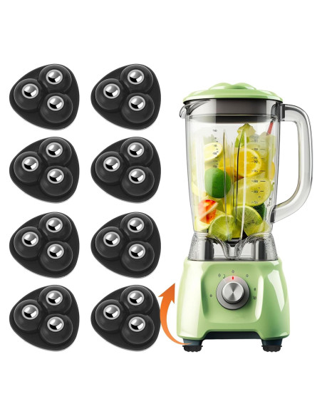 8 Ruedas Mini Giratorias Prasacco para Electrodomésticos Negros