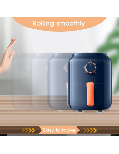 8 Ruedas Mini Giratorias Prasacco para Electrodomésticos Negros