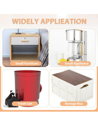 8 Ruedas Mini Giratorias Prasacco para Electrodomésticos Negros