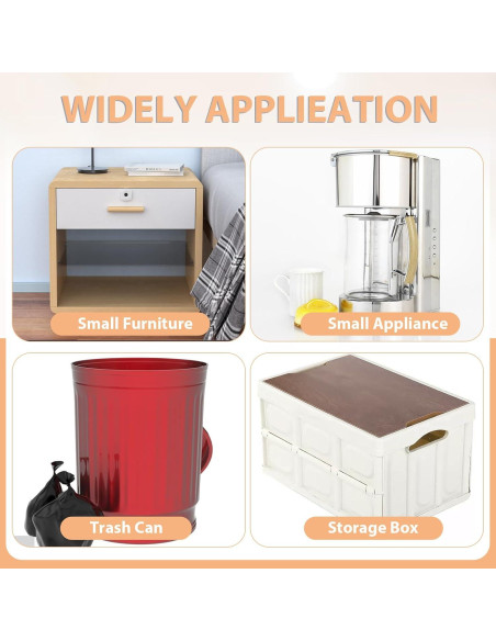 8 Ruedas Mini Giratorias Prasacco para Electrodomésticos Negros