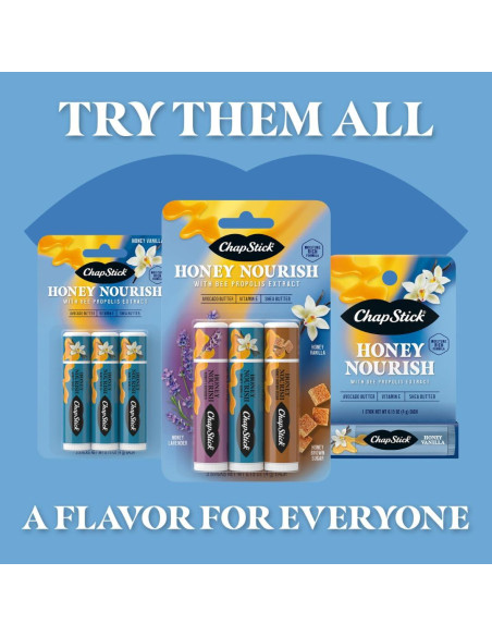 Bálsamo Labial ChapStick Miel Nutritivo 3 Sabores 12.7g