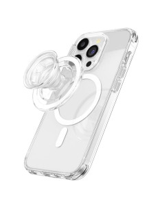 PopSockets Agarre Redondo MagSafe Transparente con Adaptador