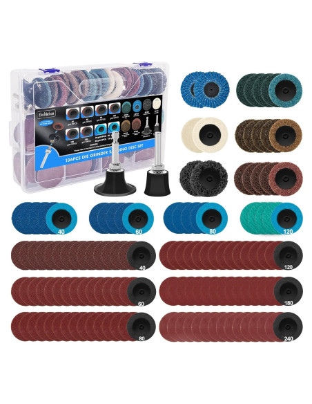 136 Discos de Lijado 2" Elechiakan para Amoladora y Taladro