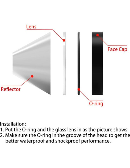 Lente de vidrio Weltool para linternas Maglite C y D Lente de vidrio Weltool para linternas Maglite C y D