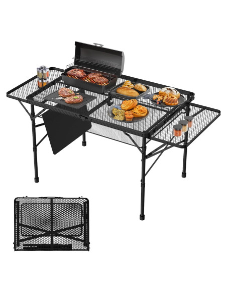 Mesa Plegable WildFinder 3x2 Pies Ajustable para Camping