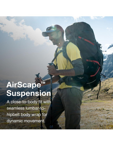 Mochila de senderismo Osprey Aether Plus 70L negra S/M