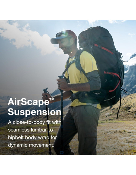 Mochila de senderismo Osprey Aether Plus 70L negra S/M