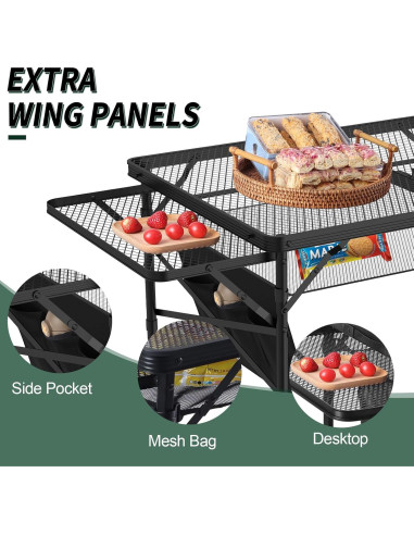 Mesa Plegable WildFinder 3x2 Pies Ajustable para Camping