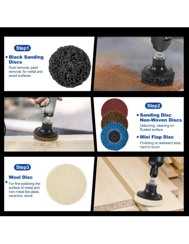 136 Discos de Lijado 2" Elechiakan para Amoladora y Taladro