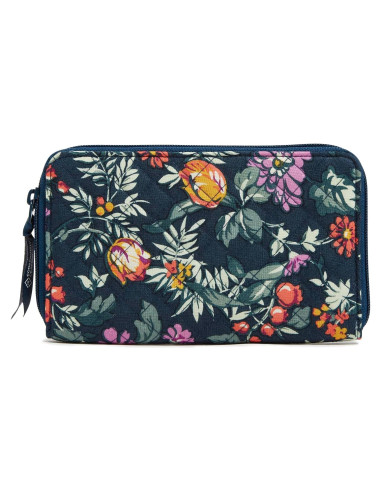 Billetera de Viaje Vera Bradley Algodón RFID Verde Floral