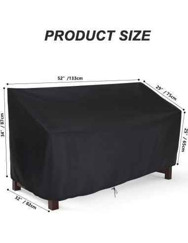 Cubierta para banco de jardín Hengme 133x82x87 cm impermeable