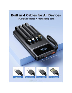 Banco de Energía Aioneus 10000mAh Carga Rápida 22.5W 6 Salidas 2