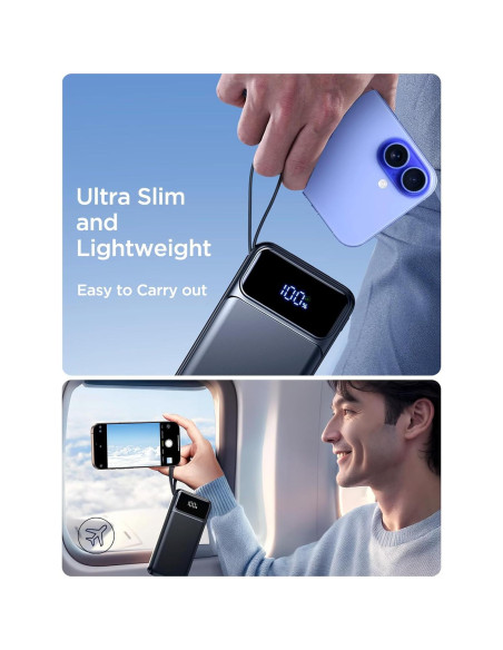 Banco de Energía Aioneus 10000mAh Carga Rápida 22.5W 6 Salidas