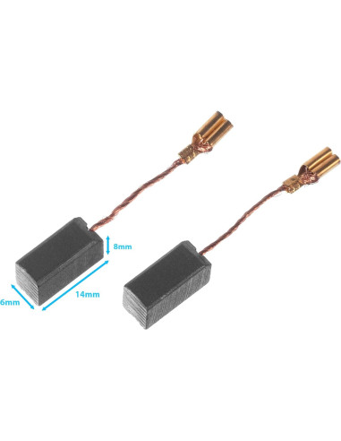 2 Piezas Cepillos de Motor de Carbono HALLMERS 14mm