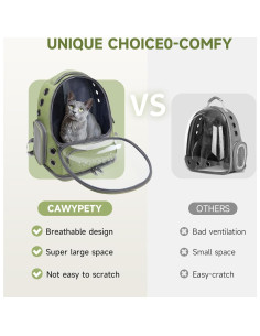 Mochila para Gatos Cawypety Plegable y Ventilada 6,8 kg 2