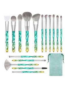 Juego de Brochas de Maquillaje BESTOPE PRO 16 Pcs Cristal