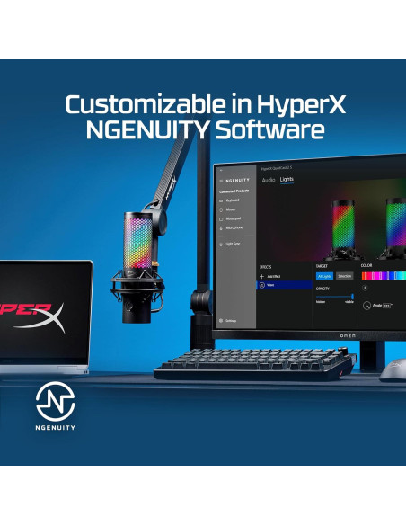 Micrófono USB HyperX QuadCast 2 S RGB para streaming Micrófono USB HyperX QuadCast 2 S RGB para streaming