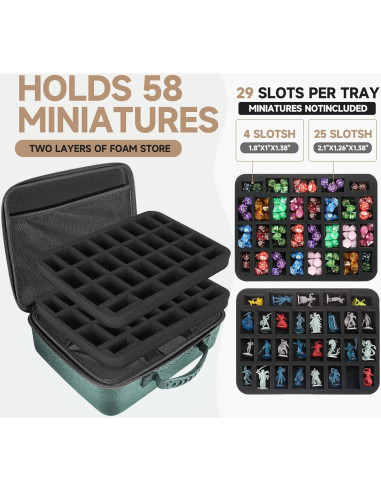 Estuche de Transporte para Dados DND Mumlicha Verde 33x24cm