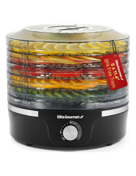 Deshidratador Elite Gourmet EFD319 5 Bandejas 350W Negro
