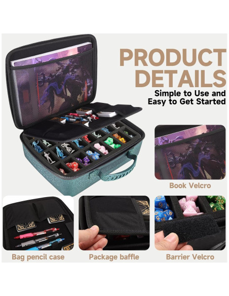 Estuche de Transporte para Dados DND Mumlicha Verde 33x24cm