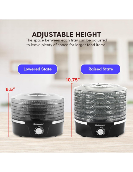 Deshidratador Elite Gourmet EFD319 5 Bandejas 350W Negro