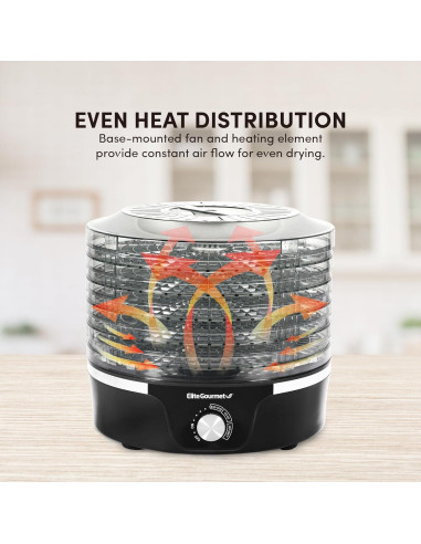 Deshidratador Elite Gourmet EFD319 5 Bandejas 350W Negro
