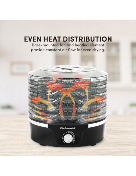 Deshidratador Elite Gourmet EFD319 5 Bandejas 350W Negro