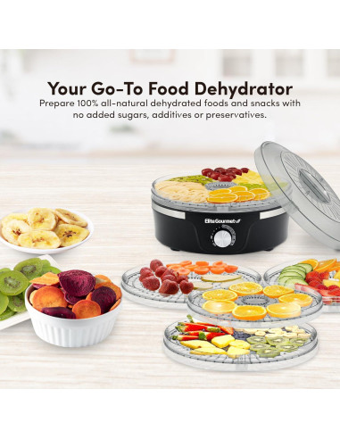 Deshidratador Elite Gourmet EFD319 5 Bandejas 350W Negro