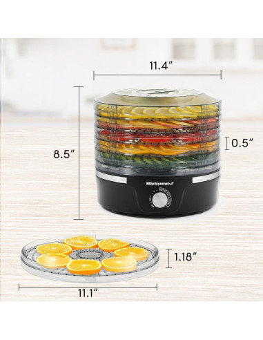 Deshidratador Elite Gourmet EFD319 5 Bandejas 350W Negro