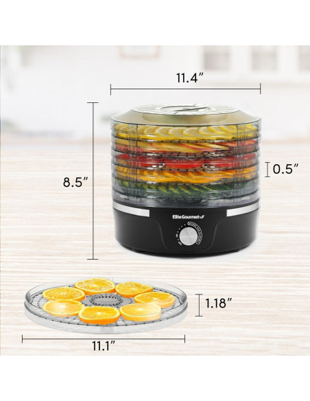 Deshidratador Elite Gourmet EFD319 5 Bandejas 350W Negro
