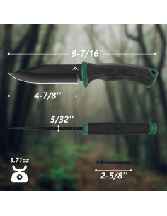 Cuchillo de Supervivencia FLISSA con Funda y Silbato 12,38 cm 2