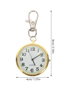 Reloj de bolsillo iplusmile con clip y llavero unisex 2