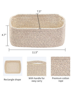 Cesta Pequeña ABenkle Tejida 29x19x12 cm Organizador 2