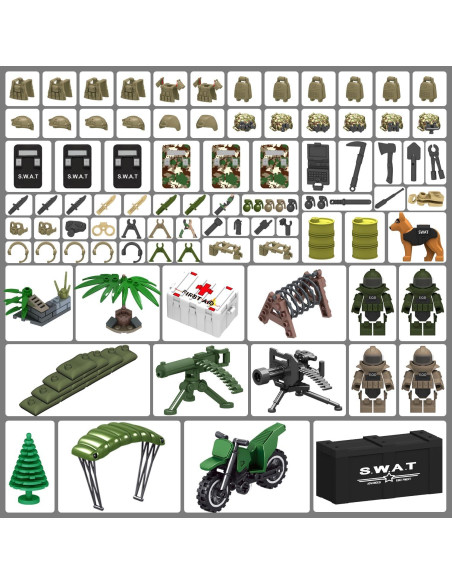 Kit de Accesorios de Armas Militares SHUANGYI 200 Piezas
