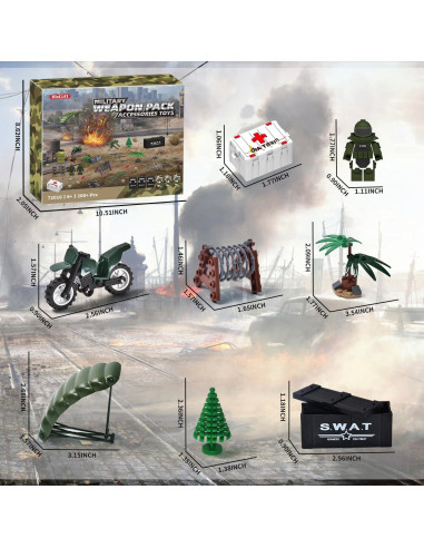 Kit de Accesorios de Armas Militares SHUANGYI 200 Piezas