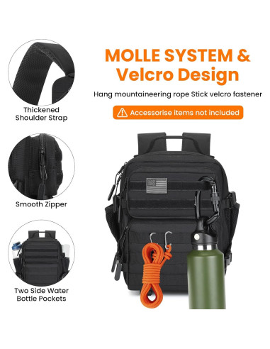 Mochila Táctica Mini Huntvp 9L Impermeable Negra