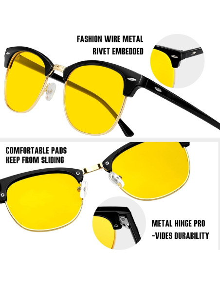 Gafas de sol KANASTAL UV400 semi sin montura para hombres y mujeres